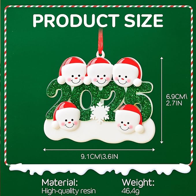 2025 Personalized Christmas Ornaments with Family Names – Custom Snowman Family of 2–6, Cute Xmas Tree Decoration Gift for Home, Kids, Parents, or Grandparents