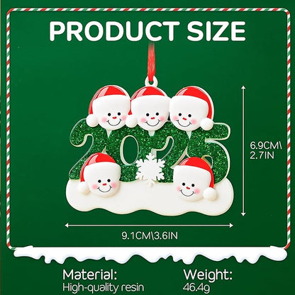 2025 Personalized Christmas Ornaments with Family Names – Custom Snowman Family of 2–6, Cute Xmas Tree Decoration Gift for Home, Kids, Parents, or Grandparents