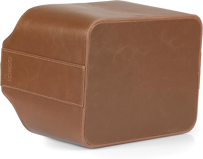 Londo PU Leather Remote Control Holder, Office Supplies Desk Organizer with Tablet Slot, Makeup Brush and Utensils Cube, Large Capacity Desk Caddy With 5 Compartments