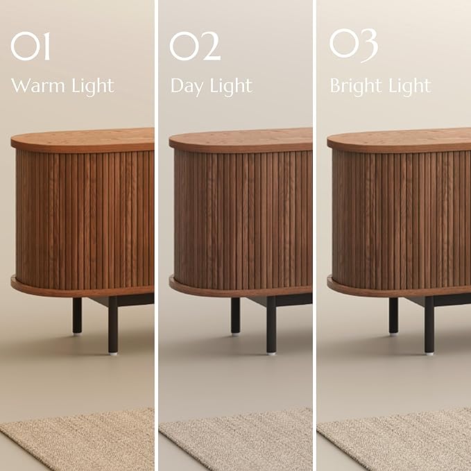 POVISON Fully-Assembled Mid Century Modern TV Stand for 75 inch TV, Sliding Door Entertainment Center with Storage, Wood TV Console, Media Console for Living Room Bedroom(Walnut, 78.74")