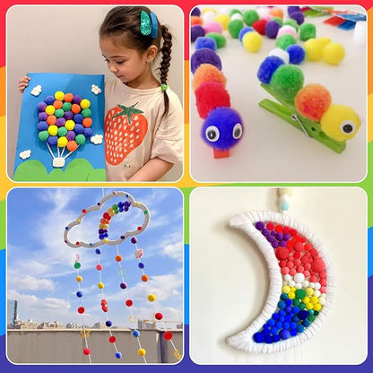 SEPGLITTER 1000 Pieces Rainbow Pride Pom Poms Balls for Crafts Making DIY Holiday Pride Day Month Parades Decorations Supplies