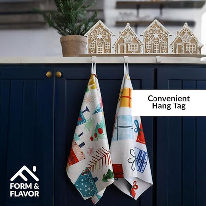 Christmas Dish Towels Set Holiday Kitchen Towels Tea Towels Decorative Hand Towels