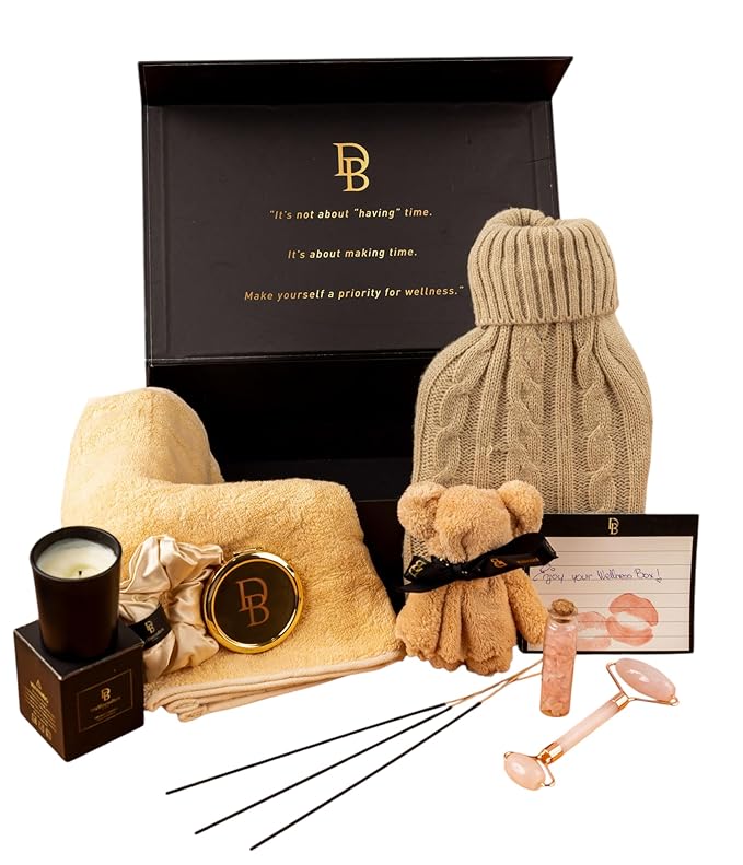 Wellness Box 12pc Self Care Spa Gift Basket for Women - Loving Gift Basket for Mothers Day, Birthday, Best Friend set, Womens Beauty Kit. Luxury Gifts with Scented_Candle, Jade Roller, Bath Bomb.