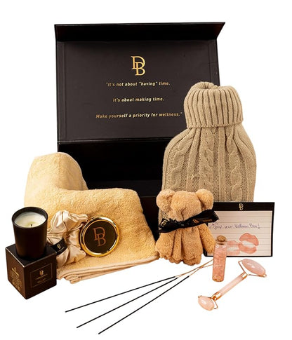Wellness Box 12pc Self Care Spa Gift Basket for Women - Loving Gift Basket for Mothers Day, Birthday, Best Friend set, Womens Beauty Kit. Luxury Gifts with Scented_Candle, Jade Roller, Bath Bomb.