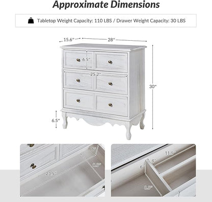 HULALA HOME 3 Drawer Nightstand with Charging Station Drawer Organizer with Wood Legs Farmhouse Solid Wood Set of 2, White