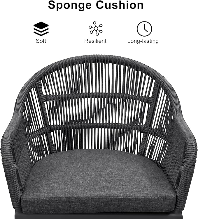 PURPLE LEAF 12 Pieces Patio Dining Set with Outdoor Aluminium Dining Table and Woven Chairs Modern Metal Furniture Cushions Sets for Garden Yard Indoor Decor Kitchen Gray