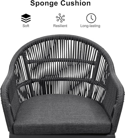 PURPLE LEAF 12 Pieces Patio Dining Set with Outdoor Aluminium Dining Table and Woven Chairs Modern Metal Furniture Cushions Sets for Garden Yard Indoor Decor Kitchen Gray