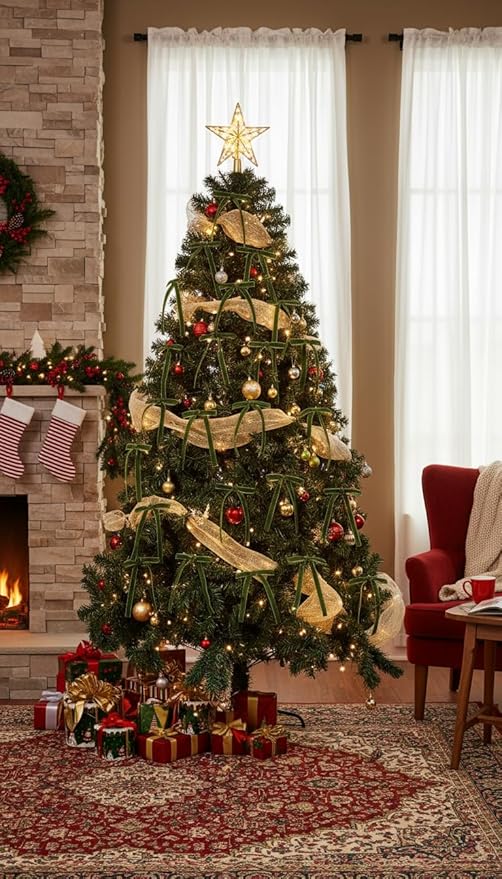 AYGXU 30pcs Velvet Bows for Christmas Tree Decorations,Twist tie Bows,Vintage Christmas Bow Decor,premade Bow for Gift Wrapping,Table,Garland,Fireplace Decor.Olive Green(5/8" W,5.1 * 7in)