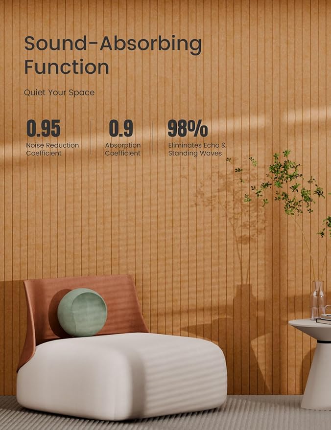 Bumusty Large Cork Board Alternative-47 x35 Felt Bulletin Board Tiles, with 30 Pushpins, 70 Adhesive Tabs, 12-Pack Slat Wall Paneling, Cork Boards for Office Push Pin Board Felt Board-Longan Yellow