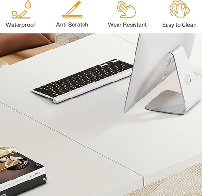 Tribesigns Modern Executive Desk, 70.9" Large Office Computer Desk, Conference Table Meeting Room Table, Simple White Workstation Business Furniture for Home Office