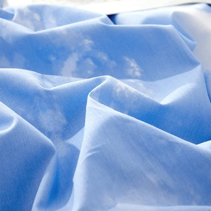 CLOTHKNOW Blue Sky 3Pcs Bedding Set - Twin Comforter Set with 2 Pillowcases, Cotton Microfiber, Cloud Design, Unisex, All Seasons, Machine Wash