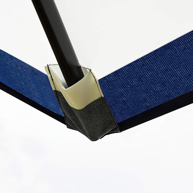 Sunnyglade 7.5' Patio Umbrella Outdoor Table Market Umbrella with Push Button Tilt/Crank, 6 Ribs (Blue and White)