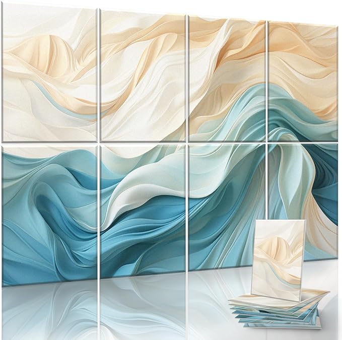 8-Pack Acoustical Wall Panels 48x32 Inches Art Acoustic Panels Decorative Sound Dampening Panels for Studios, Offices, Theaters, Adhesive Included