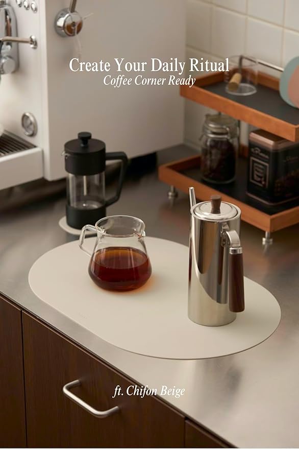 Matte Multi-Color Oval Silicone Placemats Set of 4 – Heat Resistant, Waterproof, Easy to Clean Non-Slip Modern Dining Table Mats – Premium Leather Textured Japandi Kitchen Decor