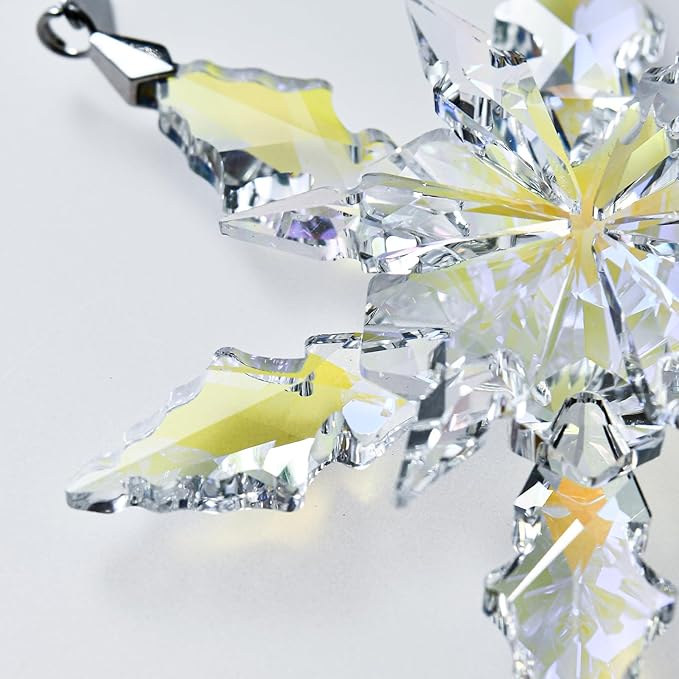 2025 Edition Crystal Snowflake Ornament Christmas Tree Ornament Home Decor Gift (2025-Multicolor)