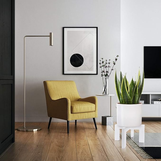 Plant stand indoor, Mid Century Modern wood Planter Stand Rattan Flower Pot Stand, Low Short Plant Stands Indoor - Boho Rustic Wooden Stool for Plant Pot Holder, Fit 5-15 Inch Pot ,2 Pack