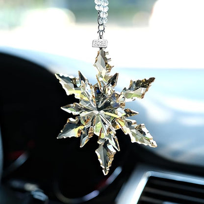 2025 Annual Christmas Ornaments Crystal Snowflake Star - Christmas Tree Ornaments Pendant Crystal Sun Catcher Home Hanging Decor