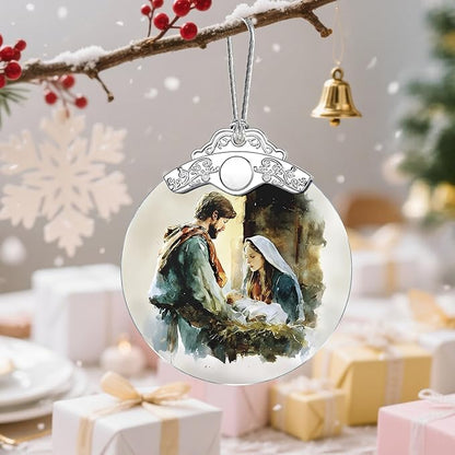 Nativity Christmas Ornament, Religious Ornament, Jesus Mary Joseph, Christian Christmas Decoration, Unique Faith Gift, Religious Gifts, Christian Gifts, Gift Idea