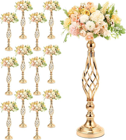 12 Pcs Metal Flower Arrangement Stand, 20 Inch Tall Metal Candle Holders Bulk for Wedding Table Decor & Party Home Decor