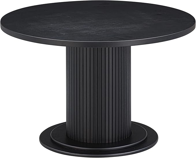 NTC Summit 47 Inch Modern Design, Round Dinner Table for Dining Room, Living Room Furniture, Effortless Assembly, Burnt Black
