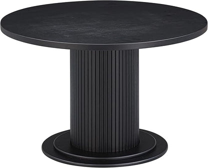 NTC Summit 47 Inch Modern Design, Round Dinner Table for Dining Room, Living Room Furniture, Effortless Assembly, Burnt Black