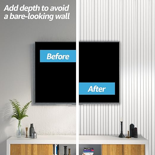 Art3d WPC Slat Wall Panels, 8-Pack 108 x 6 Inch 3D Wall Accents for Interior Wall Decor, Living Room, Bedroom, White