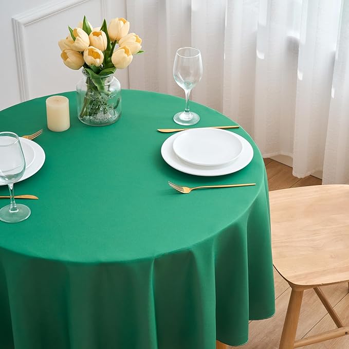 Hunter 6 Pack Round 60 Inch Tablecloth, Premium Polyester Table Cloth Washable Table Cover Stain and Wrinkle Resistant Decorative Table Cover for Party Wedding