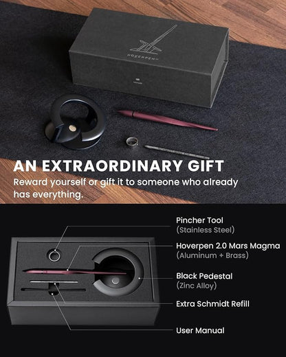 novium Hoverpen Interstellar, Mars Magma, Ballpoint Pen, Unisex, 23.5 Degree Angle, Schmidt Ballpoint Cartridges, Smooth Writing, No Spills, No Spotting, No Explosions