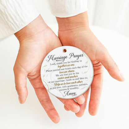 ZAGKOO Christian Christmas Wedding Gifts for Couple 2025 - Marriage Prayer Religious Wedding Gift for Newlyweds, Married Couples, Mr Mrs, Bride Groom - Bridal Shower Gift - Ceramic Ornament Decoration