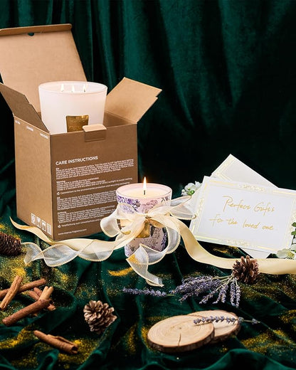 M&SENSE Large Soy Scented Candles Peony & Blush Sude, Non Toxic Natural Spring Candles 35oz 150 Hours Long Lasting Slow Burning, Unique Candle Gifts Cozy Room Decor for Women Men