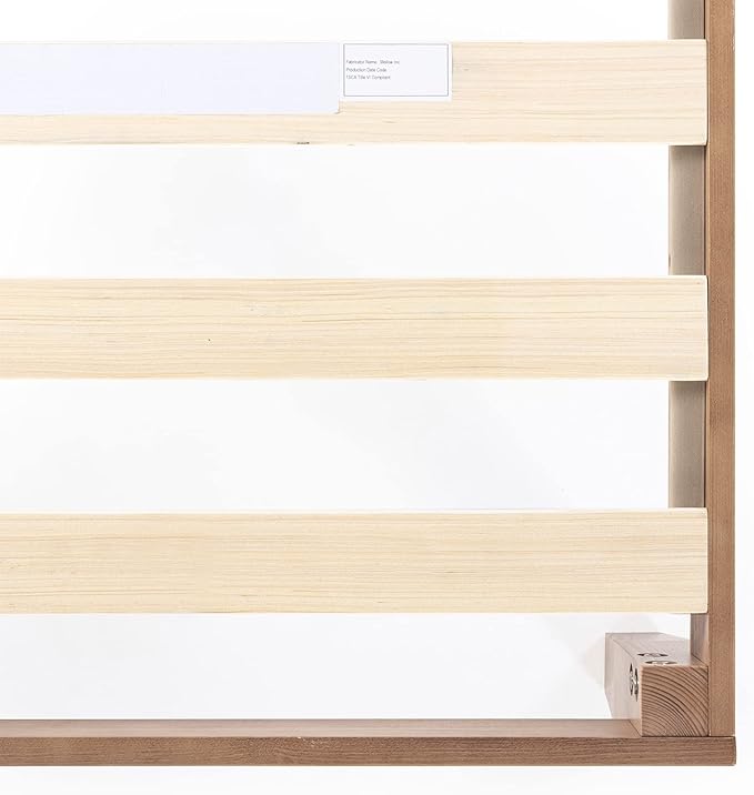 Mellow Naturalista Classic 12 Inch Solid Wood Platform Bed with Wooden Slats, Cal King, Natural Pine