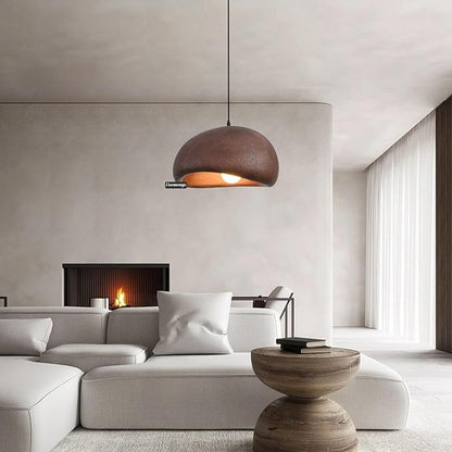 15.7in Wabi Sabi Pendant Lights Kitchen Island Lighting Fixture Ceiling Mount Brown Modern Japanese Lamp Japandi Chandelier for Dining Living Room Hallway Bedroom Restaurant Hanging Lamp
