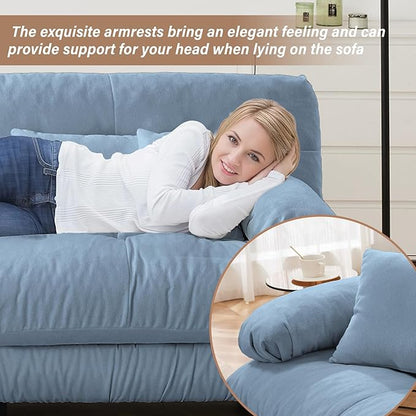 SoarFlash L Shaped Couches for Living Room, Small Sectional Sofa Set with Reversible Chaise, Modern Designed Sleeper Sofas and Modular Couch Function, Suitable for Small Spaces in Apartment, Blue