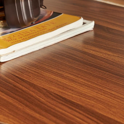 Saint Mossi Oval Glass Coffee Table for Small Living Room, Double Layer Glass and Wood Center Table, Brown Glass & Coffee Brown MDF Bottom Shelf, 41”x21 x17, Gold Table Legs