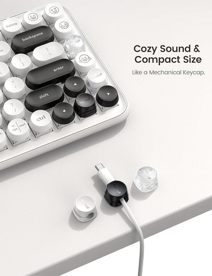 6Pack Cord Organizer, Desk Accessories - Lamicall Clear Cable Management Clips, Home Workspace Organization Accessories, Nightstand Wire Keeper Desk Decor, Dorm Room Essentials Desktop Gadgets