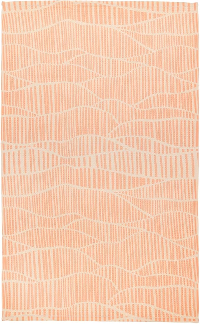 Modern Style Premium Kitchen Tea Towel Super Absorbent Fast Drying Microfiber Sunkissed Coral