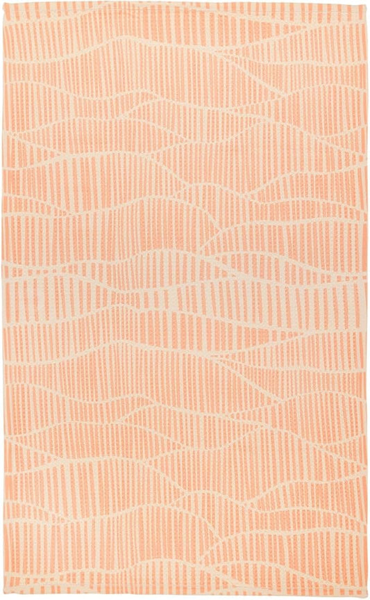 Modern Style Premium Kitchen Tea Towel Super Absorbent Fast Drying Microfiber Sunkissed Coral