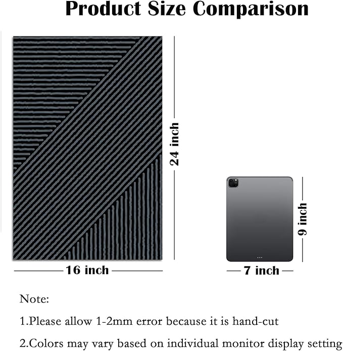 Modern Abstract Pictures Wall Art Boho Neutral Canvas Wall Art Minimalist Wall Decor Black Brown Artwork Abstract Modern Painting Prints for Living Room Bedroom 16x24 Inch Set of 3 (UNFRAMED)