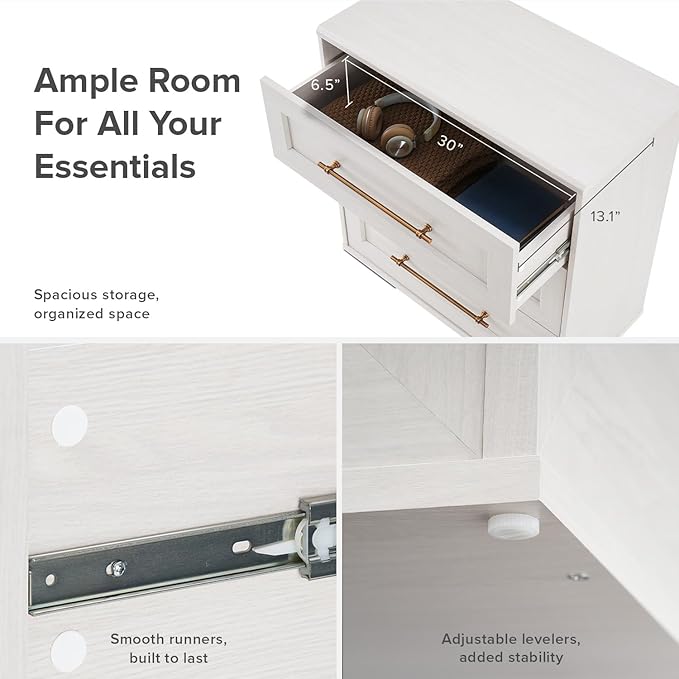 mopio Blake Storage Cabinet with Hutch, Sideboard Buffet Cabinet with Storage, Kitchen Pantry Organizer, Coffee Bar Station, Trophy Display Case with Door & Shelf for Living Room (White Oak Dresser)