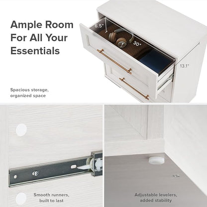 mopio Blake Storage Cabinet with Hutch, Sideboard Buffet Cabinet with Storage, Kitchen Pantry Organizer, Coffee Bar Station, Trophy Display Case with Door & Shelf for Living Room (White Oak Dresser)