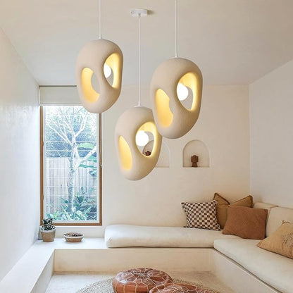 1 Light EPS Dining Room Pendant, Modern Nordic Cement Chandelier Fixture, Concrete Wabi Sabi 9.84''W Ceiling Kitchen Hanging Lamp