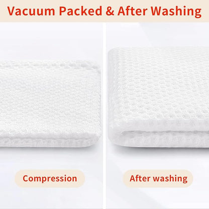 Homaxy 100% Cotton Kitchen Towels and Dishcloths Set, 12 x 12 Inches and 13 x 28 Inches, Set of 16 Bulk Kitchen Towels Set, Ultra Soft Absorbent Dish Cloths for Washing Dishes, White