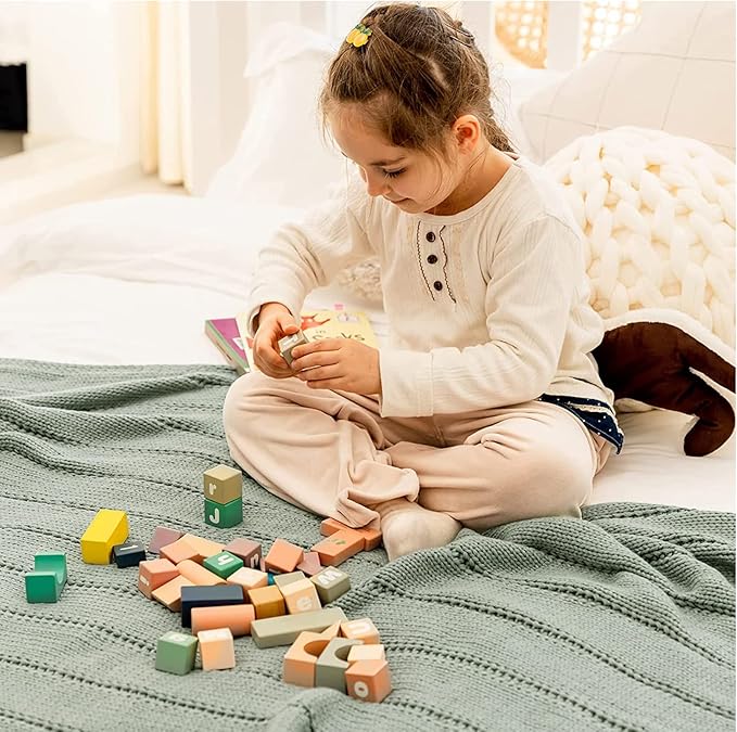 RECYCO Cable Knit Dusty Blue Throw Blanket Twin Size, Super Soft Warm Cozy Decorative Knitted Throw Blanket 3.6LB for Large 60"x80"