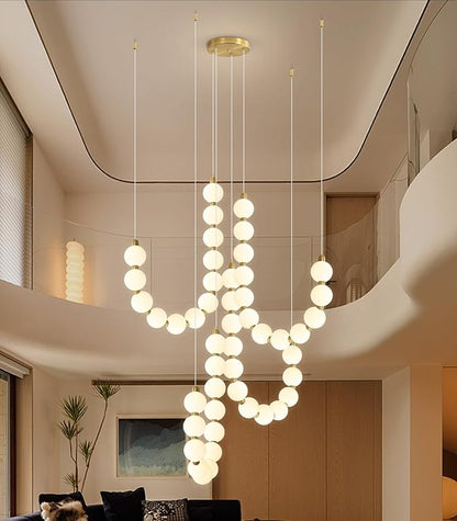 Modern Chandeliers LED Dimmable Light Acrylic Balls Ceiling Pendant Lighting for Living Room Dining Room Bedroom Adjustable Hanging Lights 90 Watts Gold Lamp