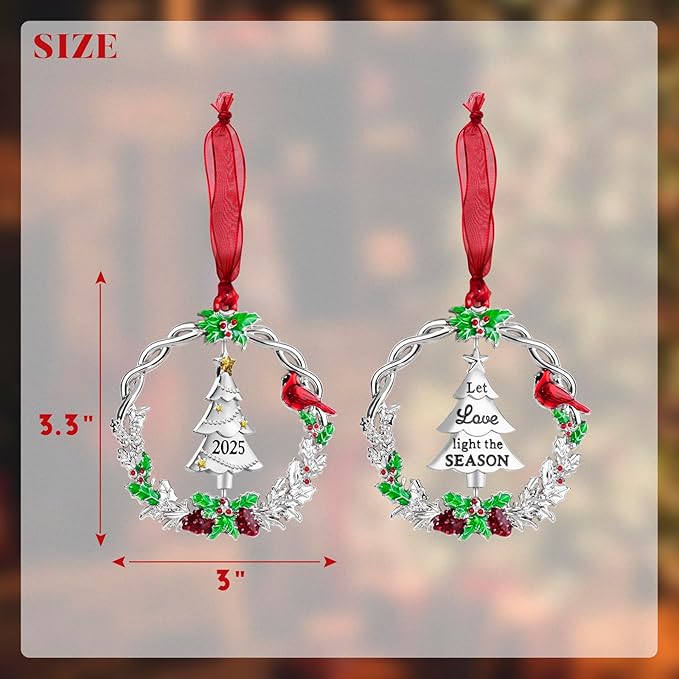 Christmas Tree Ornament Metal Silver Hanging Rotatable Design Charm Holiday Decorative Pendant Gift Keepsake (2025)