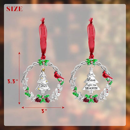 Christmas Tree Ornament Metal Silver Hanging Rotatable Design Charm Holiday Decorative Pendant Gift Keepsake (2025)