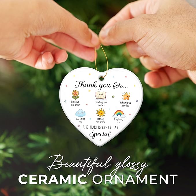 ZAGKOO Teacher Ornament - Christmas Teacher Gifts for Women, Men - First Day Ideas for New Teachers, Daycare, Preschool, Kindergarten - Thank You Appreciation Keepsake, Retirement, End of Year