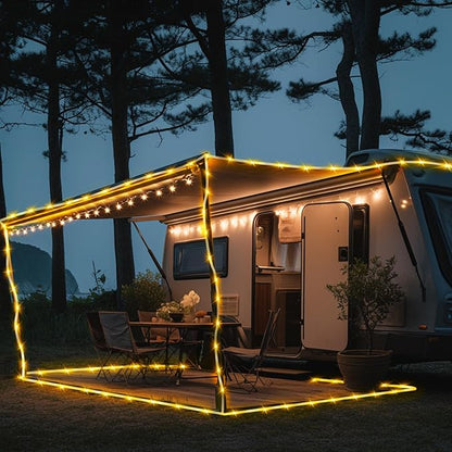 Larger Tube Solar Rope Lights 200LEDs Waterproof,Rechargeable Battery,Dual Charging,39FT Outdoor String Light,Remote-Control,for Pathway Patio Garden Palm Tree Christmas (Brighter - Warm White)