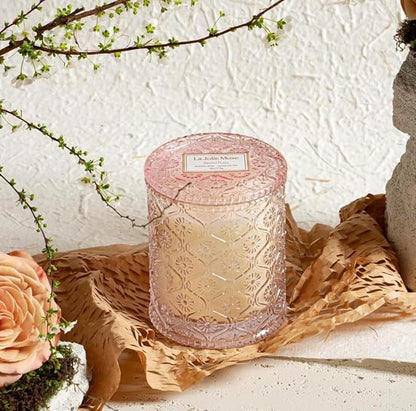 LA JOLIE MUSE Santal Rose Scented Candle – Saffron, Rose & Leather | 6 oz Natural Soy Wax | 40 Hours Clean Burn | Gift-Ready for Hosts & Gatherings | Elegant Home Decor