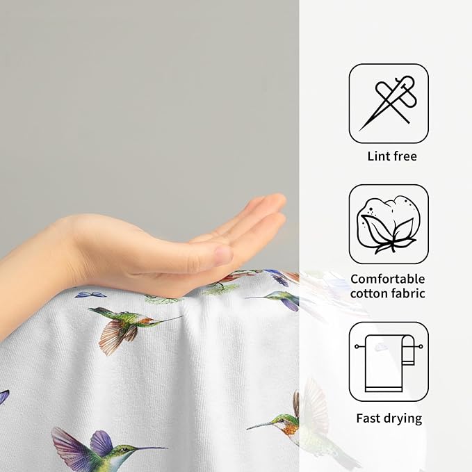 Spring Floral Hand Towels 2 Pack Hummingbird Butterfly Guest Fingertip Towels Soft Absorbent Kitchen 14x28